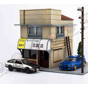 Initial D Tofu Shop with Lights Diorama Display Scene 1:64 - 164model