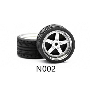 4 Pcs Set Wheels Rubber Tire 1/64 Scale Universal For Tomica Hotwheels Kyosho Greenlight - 164model