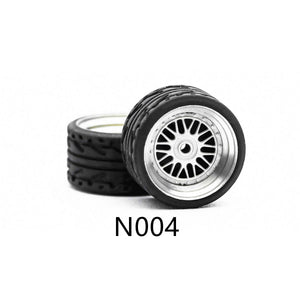 4 Pcs Set Wheels Rubber Tire 1/64 Scale Universal For Tomica Hotwheels Kyosho Greenlight - 164model