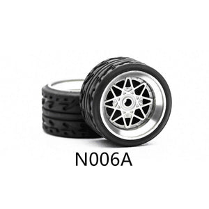 4 Pcs Set Wheels Rubber Tire 1/64 Scale Universal For Tomica Hotwheels Kyosho Greenlight - 164model