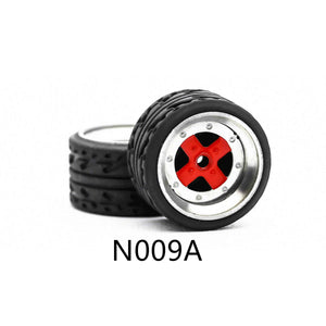 4 Pcs Set Wheels Rubber Tire 1/64 Scale Universal For Tomica Hotwheels Kyosho Greenlight - 164model