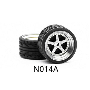 4 Pcs Set Wheels Rubber Tire 1/64 Scale Universal For Tomica Hotwheels Kyosho Greenlight - 164model