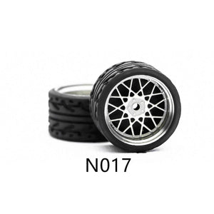 4 Pcs Set Wheels Rubber Tire 1/64 Scale Universal For Tomica Hotwheels Kyosho Greenlight - 164model