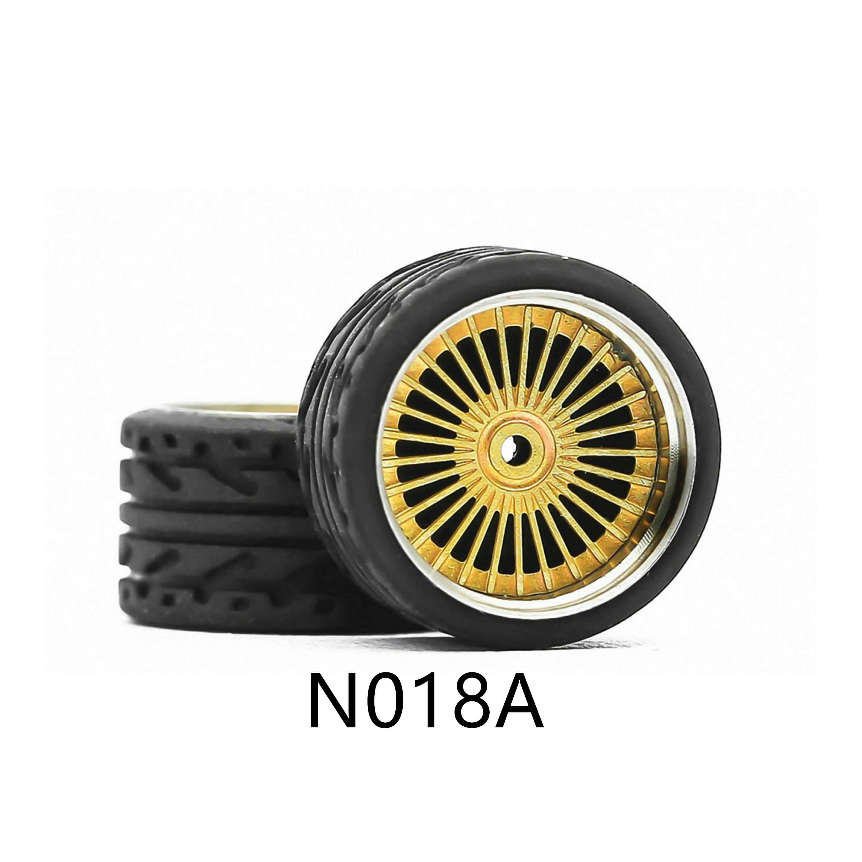 4 Pcs Set Bright Black Wheels Rubber Tire 1/64 Scale Universal For Tomica Hotwheels Kyosho Greenlight - 164model