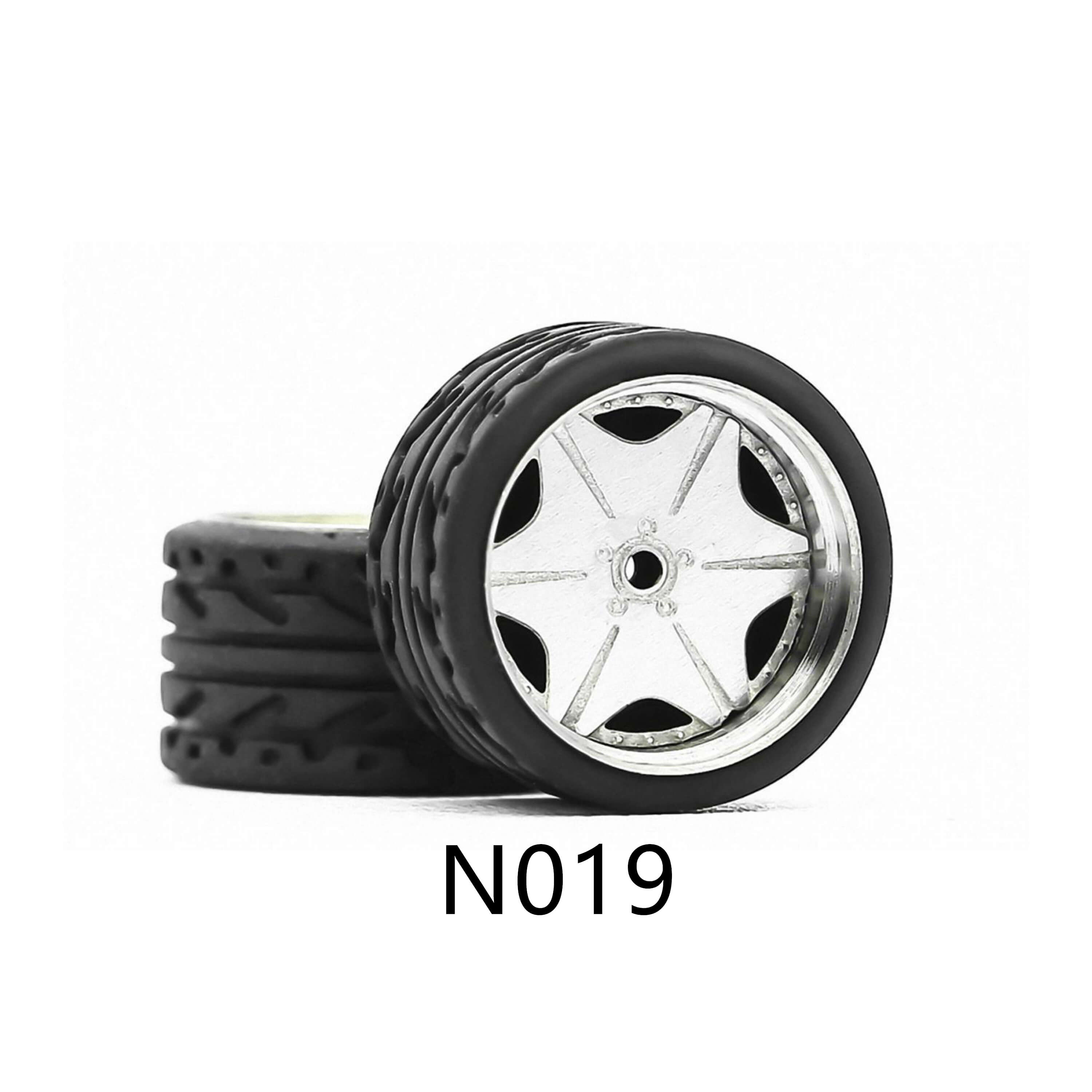 4 Pcs Set Bright Black Wheels Rubber Tire 1/64 Scale Universal For Tomica Hotwheels Kyosho Greenlight - 164model