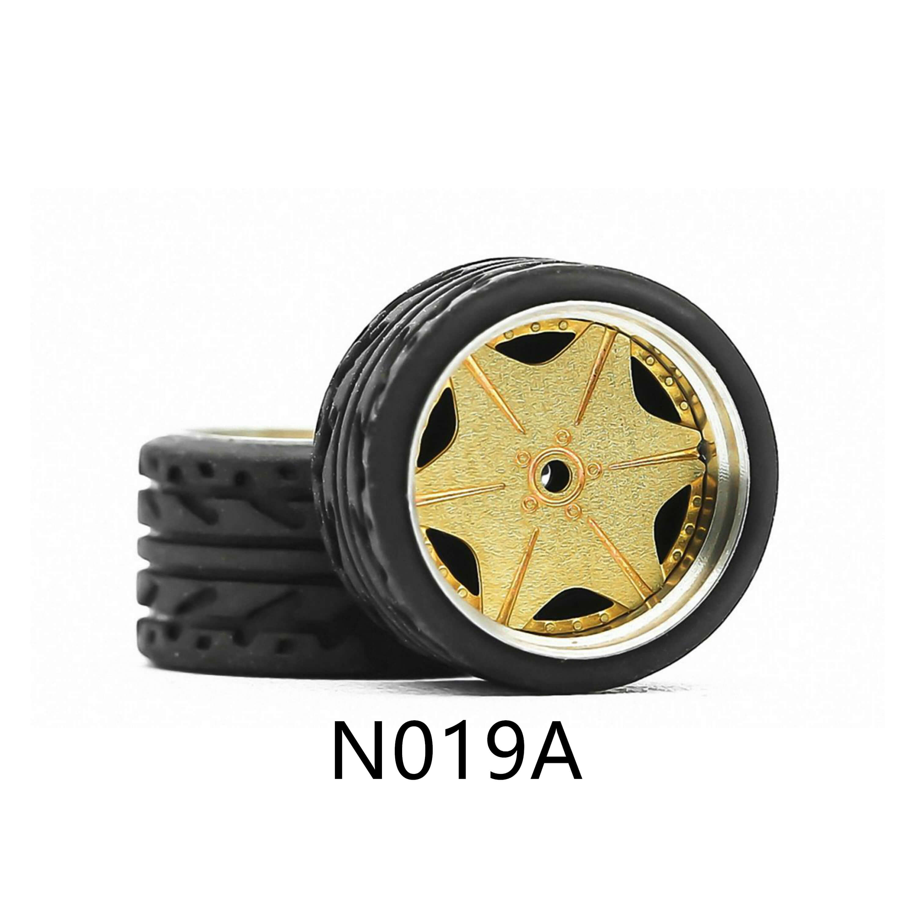 4 Pcs Set Bright Black Wheels Rubber Tire 1/64 Scale Universal For Tomica Hotwheels Kyosho Greenlight - 164model