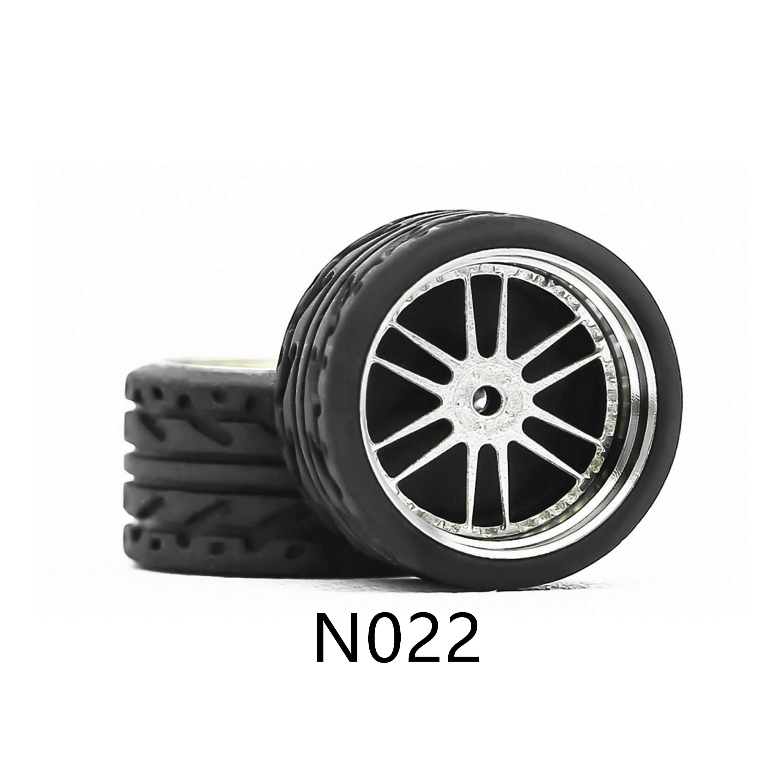 4 Pcs Set Bright Black Wheels Rubber Tire 1/64 Scale Universal For Tomica Hotwheels Kyosho Greenlight - 164model