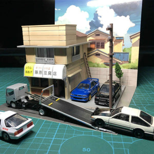 Initial D Tofu Shop with Lights Diorama Display Scene 1:64 - 164model