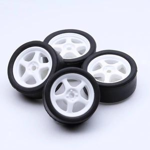 1/64 Scale Rubber Tire and Plastic Wheels with Slot Axles 10mm - 164model